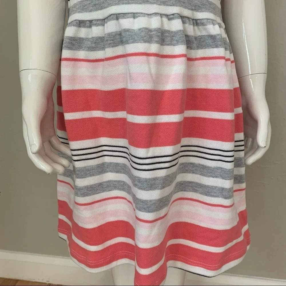 NWT GYMBOREE “Kitty In Pink” Cotton Knit Striped Dress Short Sleeves Casual Sz 6